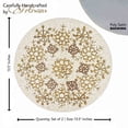 thumbnail image 3 of Chill-Out Bead Embroidered PlacematColor: Cream & GoldSize: 13.5" RoundSet of 2, 3 of 8