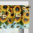 thumbnail image 4 of Ambesonne Sunflower Window Valance, Cartoon Helianthus Huddle, 54" X 12", Mustard Fern Green Blue, 4 of 5