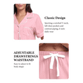 thumbnail image 5 of EA'S SECRET 100% Cotton Pajamas for Women Set Short Sleeve Women's Sleepwear Button Down Loungewear Capri Summer Pajama Pants with Pockets(Pink,L), 5 of 7