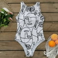 thumbnail image 4 of Leutsin Women Graffiti Abstract Print Charming High Neck Backless Siamese Swimwear, 4 of 5