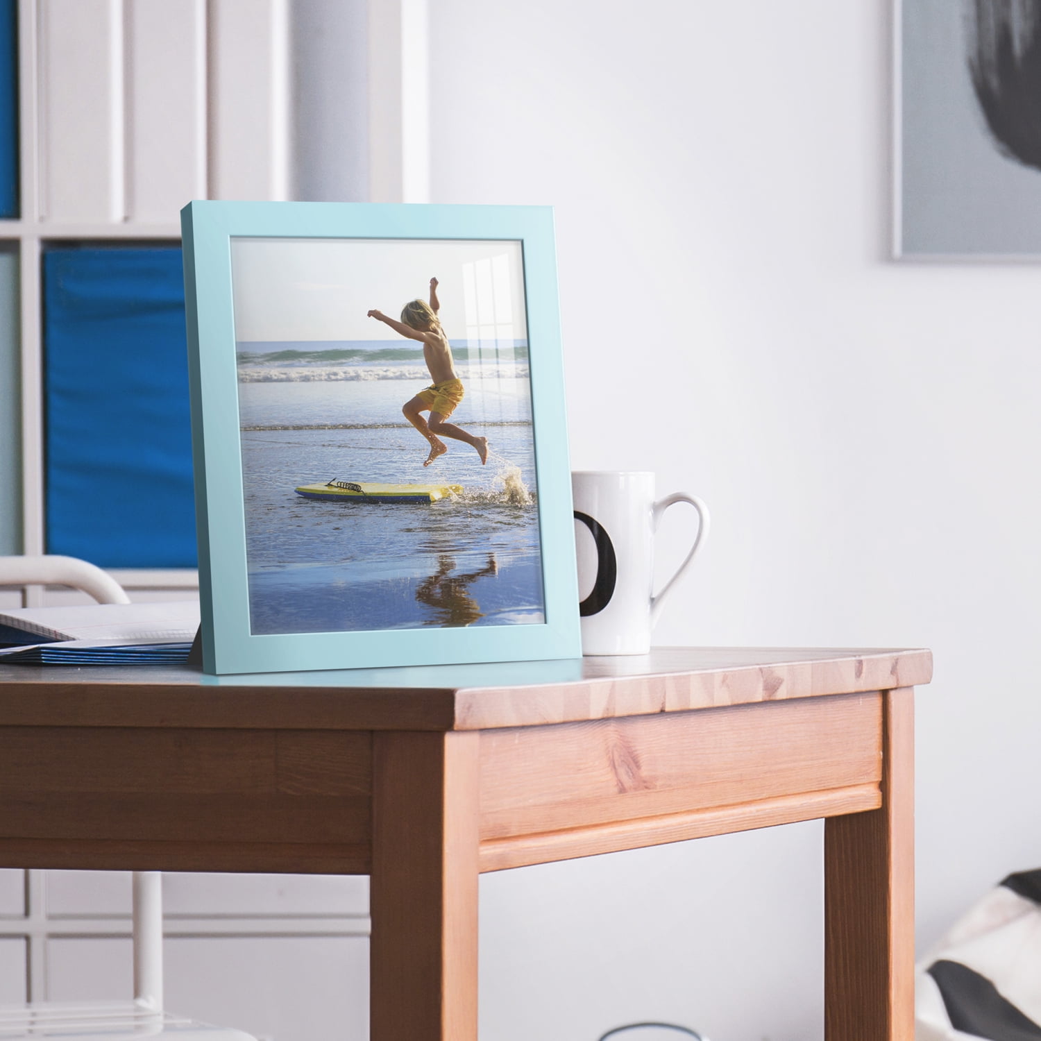 Modern 8 in. x 10 in. Light Blue Picture Frame (Set of 2)