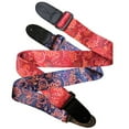 thumbnail image 5 of New Blue Paisley Retro Vintage Hippie Acoustic Electric Guitar Strap Realleather, 5 of 14