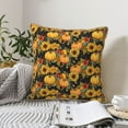 thumbnail image 6 of Haiem Pumpkins And Sunflowers3 Print Velvet Soft Solid Decorative Square Throw Pillow Covers Set with Elegant Piping Christmas Cushion Case for Sofa Bedroom Car-16"x16", 6 of 8