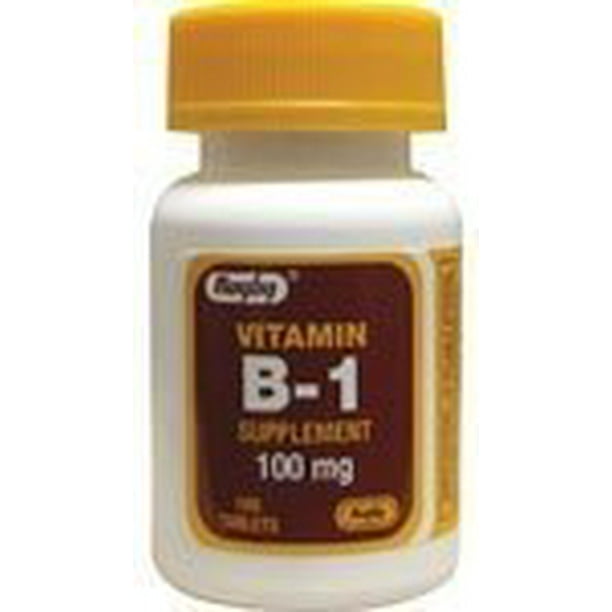 Rugby Vitamin B1 Supplement Tablets, 100 mg, 100 Count