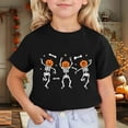 thumbnail image 2 of Tisuna Halloween Tops For Little Girls Skeleton Print Short Sleeve Crew Neck Shirt Cute Comfortable Kids Daily Wear Black Size 8-9 Years, 2 of 4