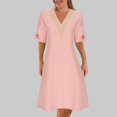 thumbnail image 2 of gbyLJF Mid Length Dress for Women Tummy Hide Dress Womens Cocktail Dress Casual Holiday Dress Pink L, 2 of 6