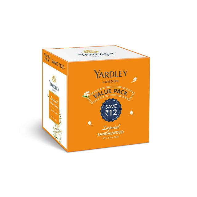 Yardley London Savon de Luxe au Bois de Santal, 100 g, Lot de 3
