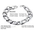 thumbnail image 3 of ChainsHouse Figaro Link Bracelets for Women Men 12mm Chunky Satinless Steel Hypoallergenic Charm Jewelry Gift, 7.5inch, 3 of 7