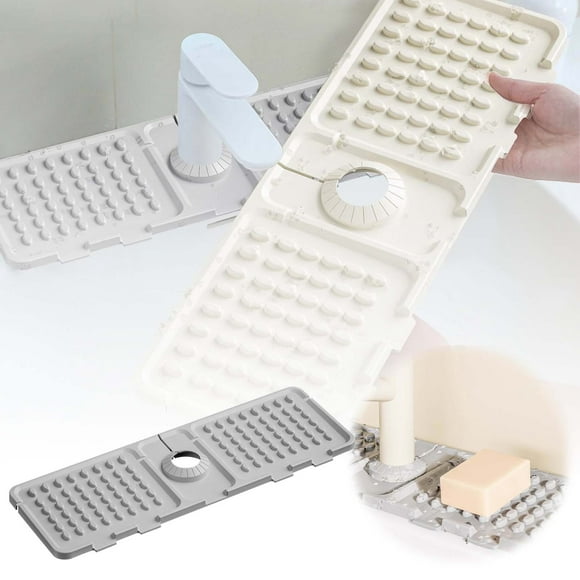 Boreal Craft Faucet Drain Pad Kitchen Water Retaining Can Be Cut Narrow Edge Wash Basin Proof Absorbent Pad Silicone Pad Dish Rack Tray above Draining Board for Large 2 in 1 Storage Rack Dry Farm