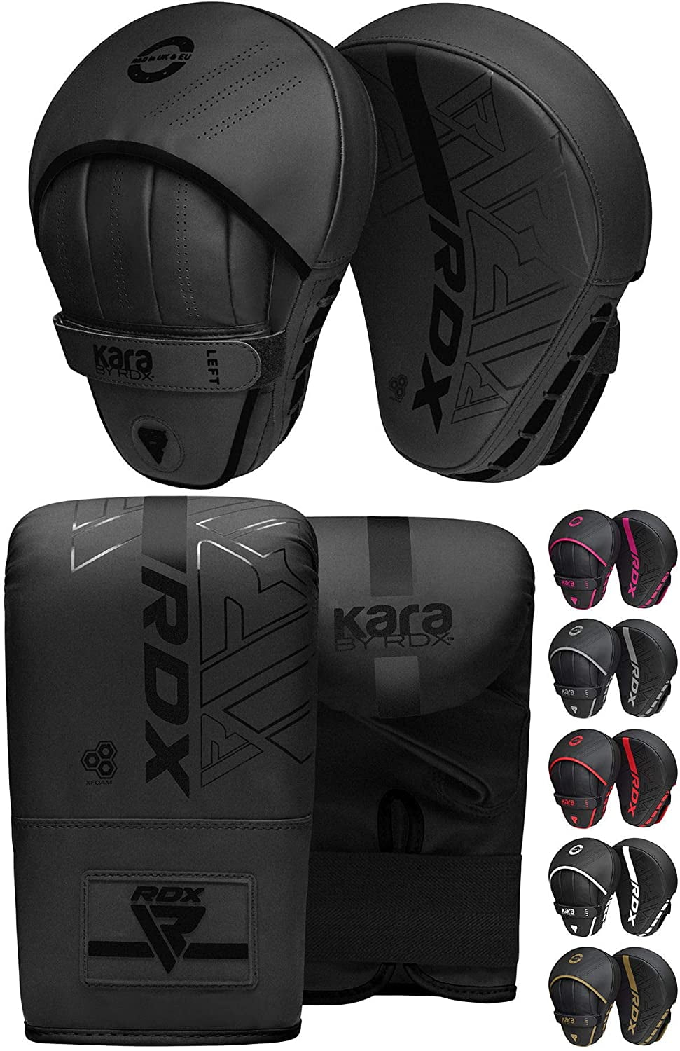 Martial Arts Coaching Strike Shield RDX Boxing Pads Focus Mitts Convex Skin Leather Curved Hook and Jab Target Hand Pads Great for MMA Kickboxing & Karate Training Padded Punching Muay Thai 