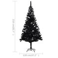 thumbnail image 4 of vidaXL Artificial Pre-lit Christmas Tree with Ball Set Black 210 cm PVC, 4 of 5