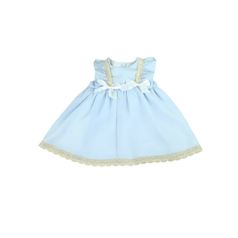 Sky Blue Linen Empire Waist Dress & Bloomers Set - Walmart.com