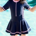 thumbnail image 3 of Traje De Baño De Una Pieza Con Falda Para Niñas Lindas Con Diseño De Cremallera, Traje De Baño De Seda De Leche Suave, Para Playa Y Piscina, 3 of 5