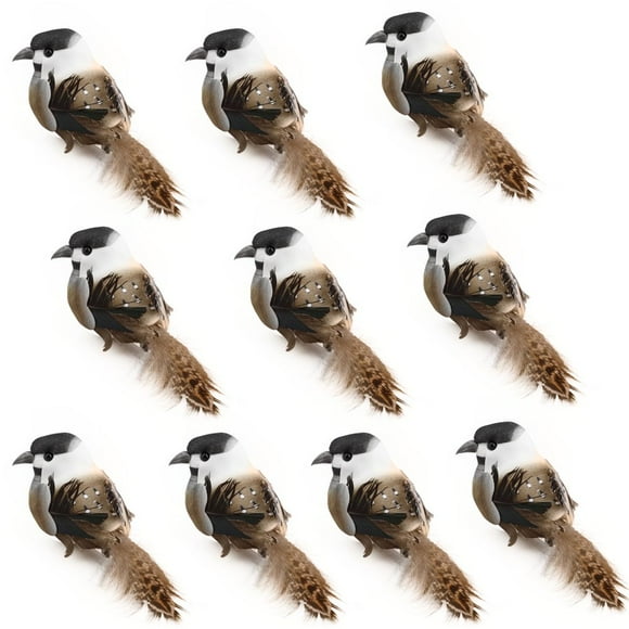 Ornement de Sapin de Noël Oiseau Artificiel Déco Arbre Pelouse Maison Jardin Ornements d'Oiseau Artificiel pour Décoration de Sapin de Noël Oiseaux de Noël à Clipser Sapin de Noël 12 Pcs