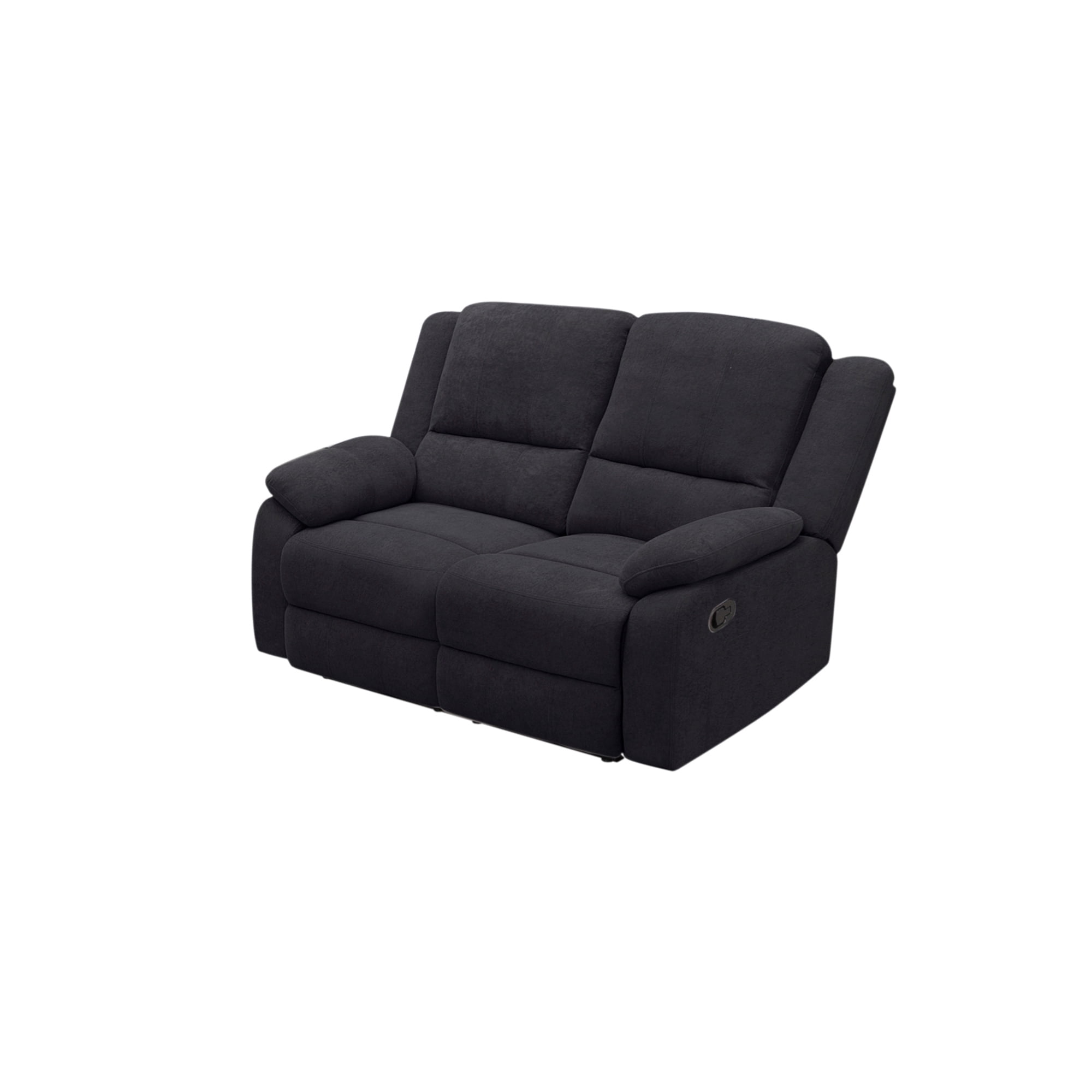Black 2-Seat Reclining Loveseat - Modern Microfiber Couch