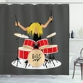 thumbnail image 1 of Ambesonne Drums Shower Curtain, Rock and Roll Style Young Man, 69"Wx84"L, Dark Taupe Multicolor, 1 of 3