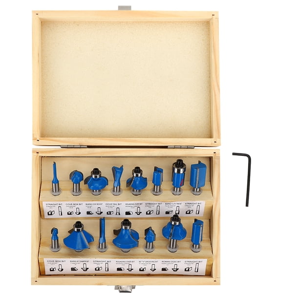 15PCs Router Bit Set Woodworking Trimmer Hardware Accessory YG8 ...