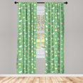 thumbnail image 3 of Ambesonne Abstract Curtains, Brushstroke Paints Dots, Pair of 28"x63", Sea Green Pale Pink, 3 of 5