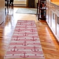 thumbnail image 2 of Marine Decorative Rug, Anchors and Skulls Crossed Bones Dots Pirate Horror Fear Seaman Illustration Art, Quality Carpet for Bedroom Dorm and Living Room, 6 Sizes, Pastel Pink, by Ambesonne, 2 of 2