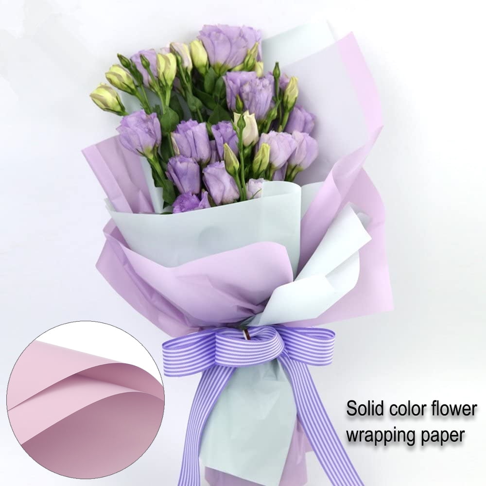 BEISHIDA 20 PCS Purple Floral Wrap Matte Floral Wrapping Paper Flower  Bouquet Wrapping Paper Waterproof Wrap Craft Wrapping Paper for Bouquet  Florist