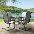 thumbnail image 2 of Nuu Garden Patio Chairs Set of 4, Outdoor Padded Textilene Patio Dining Chairs, Breathable Spring Motion Textile High Back Outdoor Dining Chairs, Gray, 2 of 9