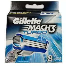 Gillette MACH3 TURBO 8パック Gillette Mach3 Turbo Men's Shaver Razor Cartridges, Pack of