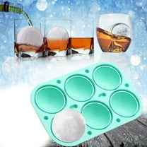 6PC Silicone Ice Ball Molds - BPA-Free, Dishwasher Safe for Whiskey & Cocktails, Reusable, Space-Saving & Easy Release Design D
