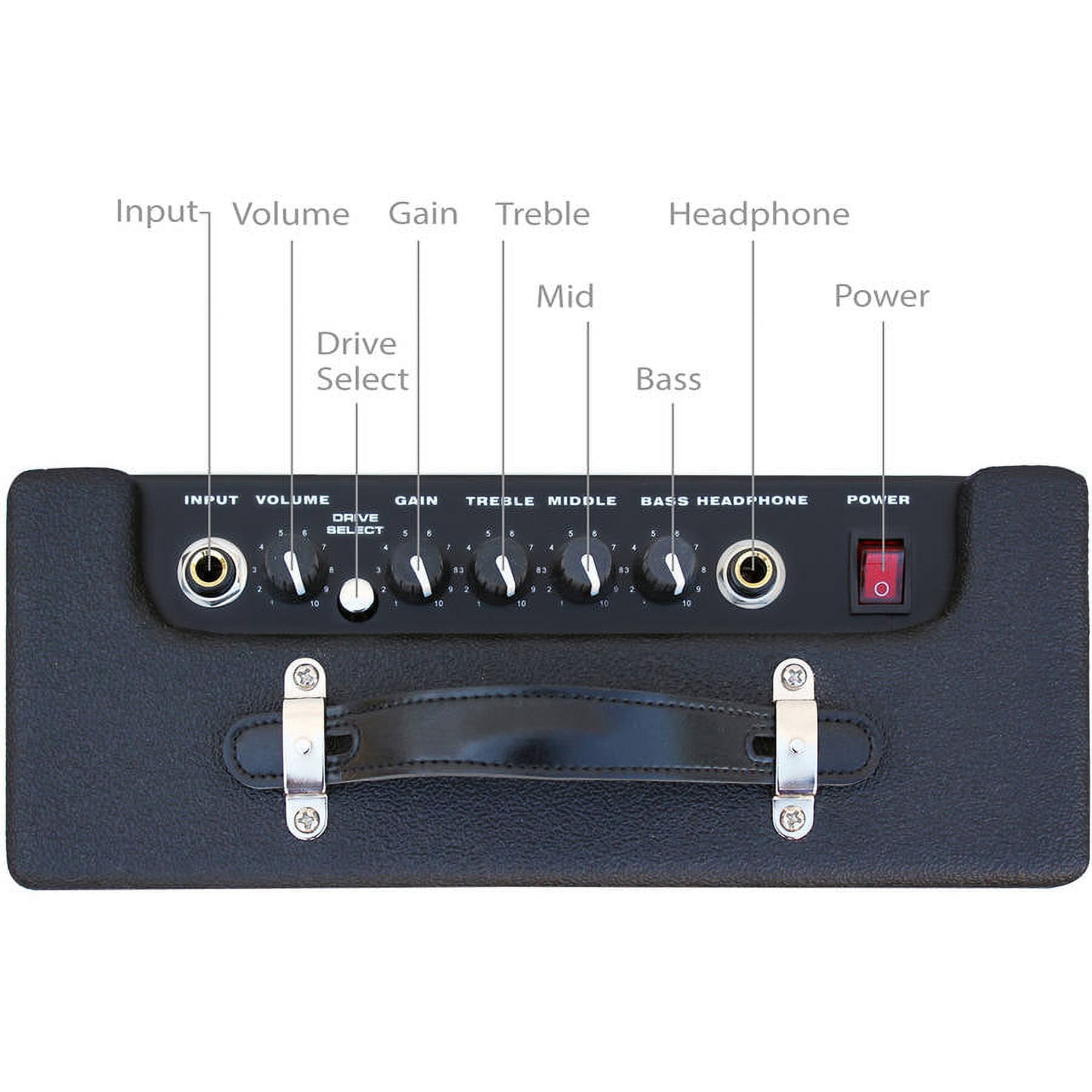 Sawtooth 10-Watt Electric Guitar Amplifier with ChromaCast Pro Series Instrument Cable and Pick Sampler