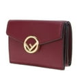 thumbnail image 4 of New Fendi Calf Leather F Logo Barola Red Micro Trifold Wallet 8M0395, 4 of 5