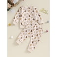thumbnail image 2 of ZAXARRA Kid Girls Pants Set, Santa Claus Gingerbread Man Tree Print Sweatshirt with Sweatpants Christmas Outfit, 2 of 7