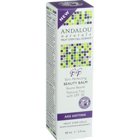 Andalou Naturals BB Perfecting Beauty Balm, Age Defying, SPF 30, Natural Tint, 2 fl oz (58 ml)