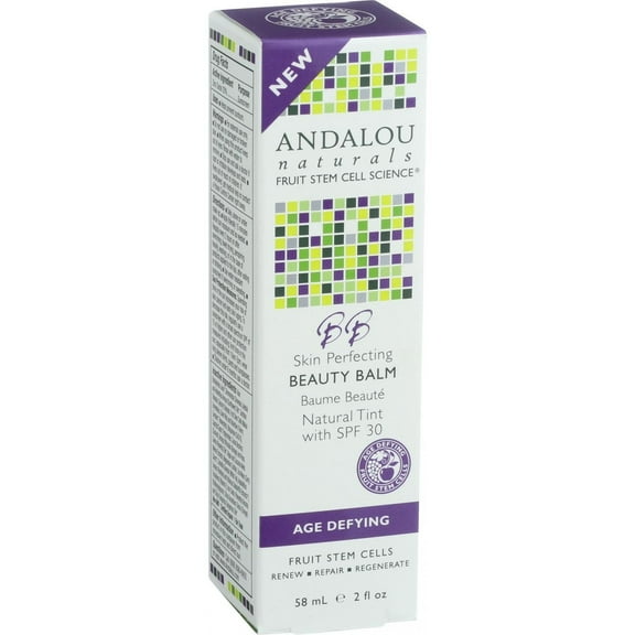 Andalou Naturals BB Perfecting Beauty Balm, Age Defying, SPF 30, Natural Tint, 2 fl oz (58 ml)
