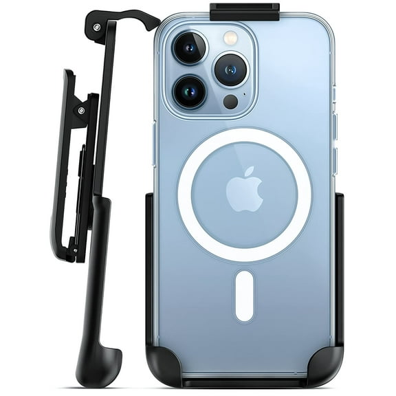 Encased Magnetic Case Designed for iPhone 14 PRO Case with Belt Clip Holster, Compatible with MagSafe (Crystal Clear)