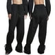 thumbnail image 4 of Sunloudy Pantalones de Mujer, Casual Cordón Amarrado Cintura Color Sólido Elástico Ajustable Tobillo Recto Suelto Pantalones Sunloudy moda, 4 of 5