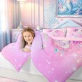 thumbnail image 3 of meiyoeat Kawaii Axolotl Letter S Twin Comforter Sets for Boys Girls, Galaxy Animal Bedding Set, Pink Purple, Pink Reversible, 2-Piece, 1 Comforter and 1 Pillowcase, 3 of 6