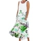 thumbnail image 1 of Vestido de Verano para las Mujeres sin Mangas Lino-Look Impreso Maxi, Suelto Fluido Y Vestido Sexy de Moda para las Mujeres, 1 of 5