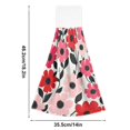 thumbnail image 6 of Yayeee Kitchen Hanging Hand Towels Set of 2 with Loop Bathroom Absorbent Tie Towel, Pink and Red Flowers, 6 of 7