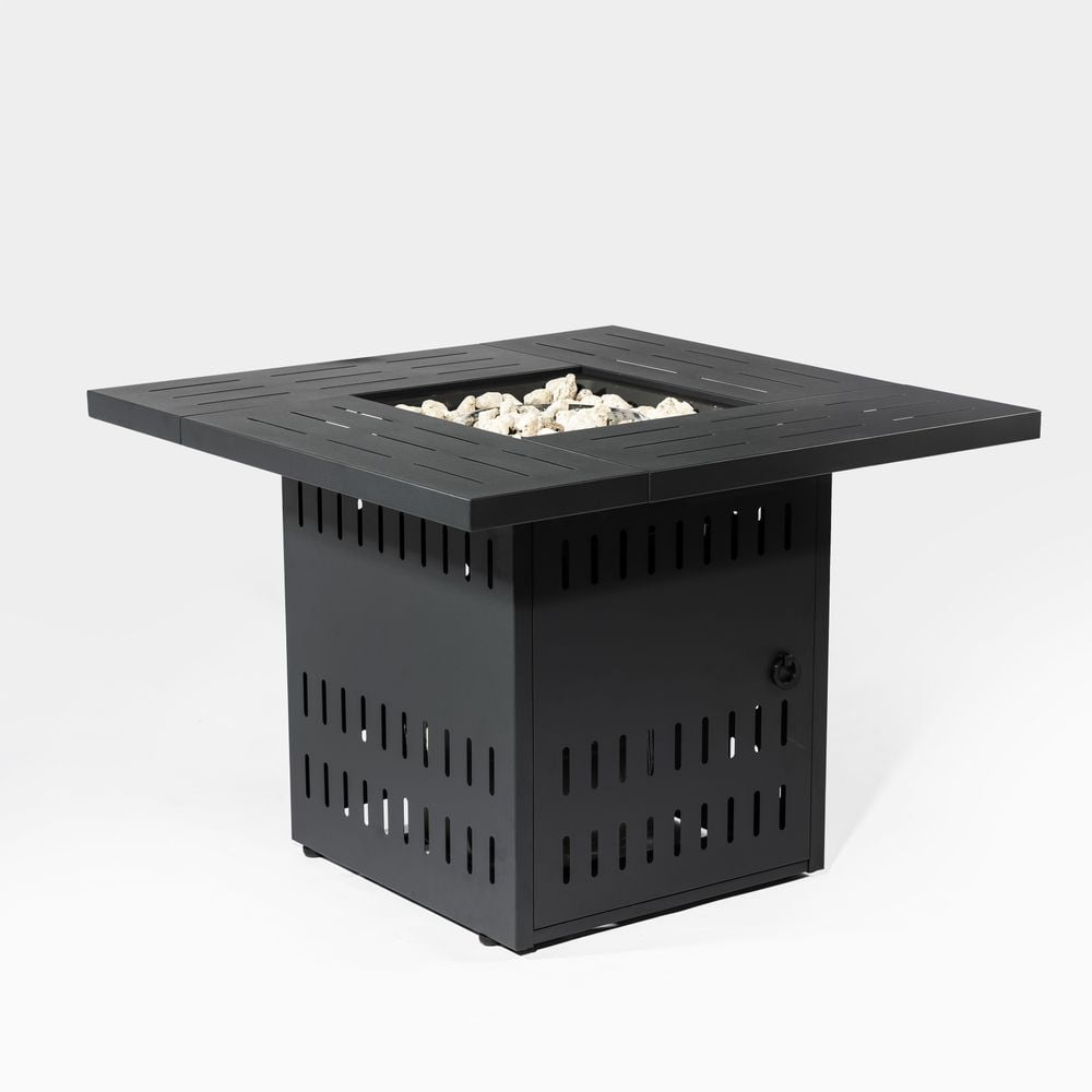 MINESTIA  34"  Propane Fire Pit, 50000 BTU Square Steel Gas Fire Pit Table for Outside Patio Deck Garden Courtyard