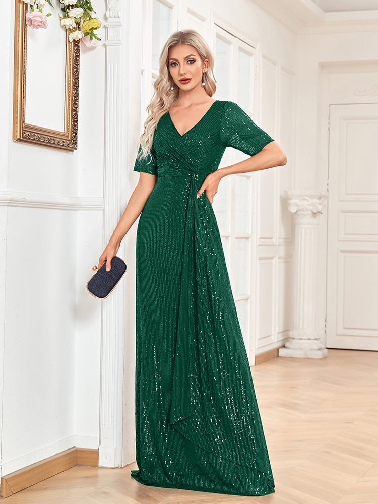 fishtail bridesmaid dresses Nadia Long Sleeve Fishtail Midi Dress Mint main image 1