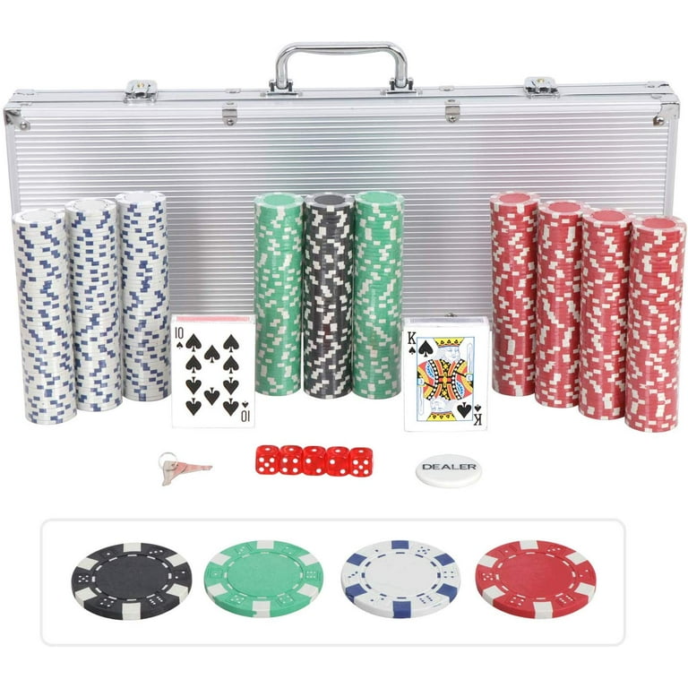ZENSTYLE Professional 500-piece Poker Chip Set with Aluminum