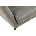 thumbnail image 6 of Brooks Accent Chair in Gray Faux Leather with Gold Stitch and Black Legs, 6 of 8