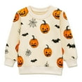 thumbnail image 3 of HILEELANG Toddler(18M-7T) Halloween Pullover – 100% Cotton Pumpkin and Bat Print Fall Sweatshirt for Boys Girls 3 years old, 3 of 6