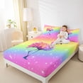 thumbnail image 4 of Feelyou Cute Pink Flamingo Full Size Sheets, Fashion Rainbow Artwork Bed Sheets, Teens Kids Boys Girls Sheet Sets, Ultra Soft Bedroom Decor, 4 Pieces, 4 of 7
