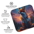 thumbnail image 3 of Pofeuu Starry Sky Meditating Fox Print Coasters for Drinks, 4Pack PU Leather Coasters, Bar Drink Coasters for Tabletop Protection, Furniture from Damage-Square, 3 of 6