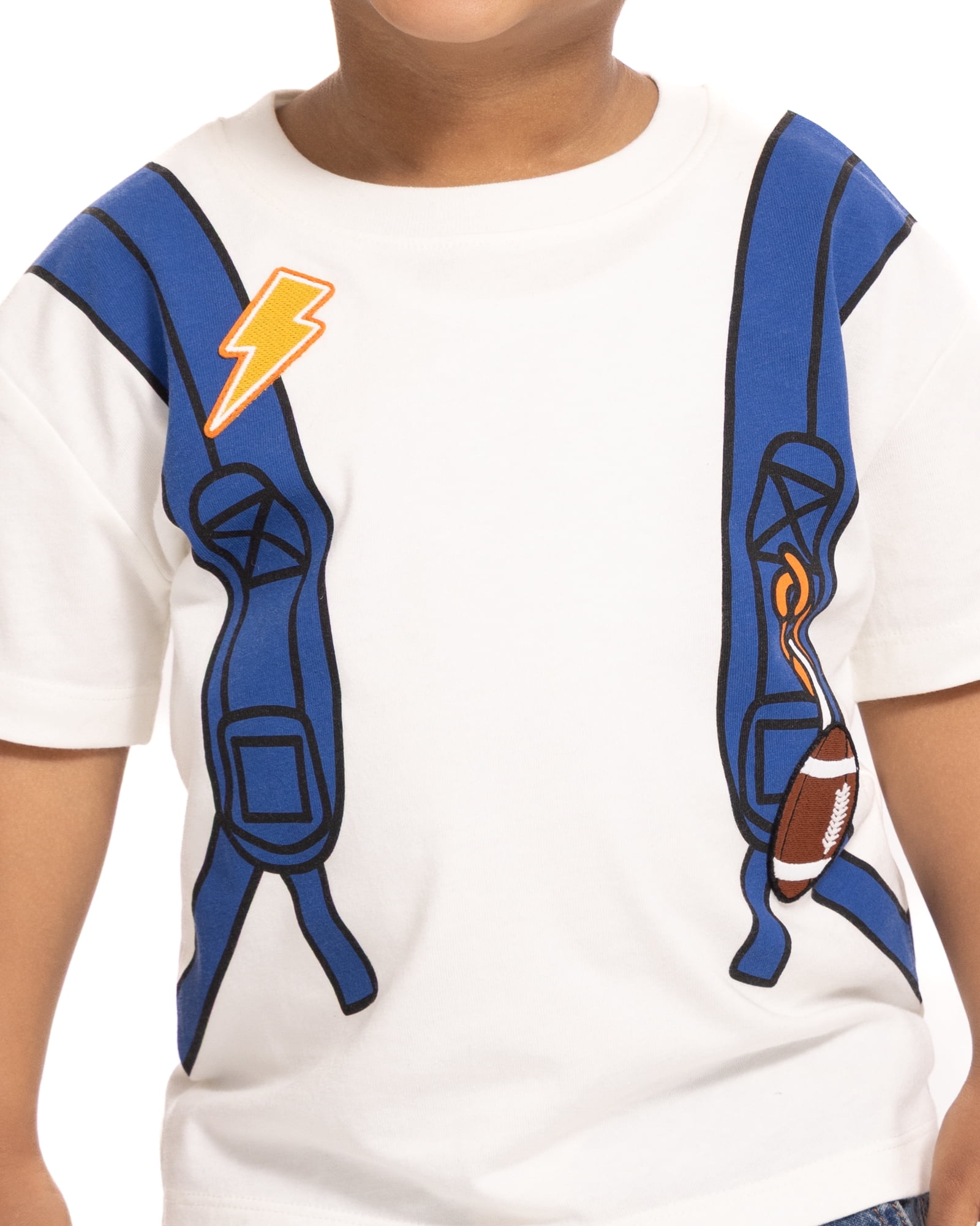 Wonder Nation Toddler Boys Embroidered Patch Graphic Backpack Tee with Short Sleeves, Sizes 12M-5T