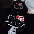 thumbnail image 1 of Sudadera con capucha y estampado de Hello Kitty de Sanrio, 100 % algodón, estilo chino chic, con cremallera y holgado, para mujer, 1 of 5