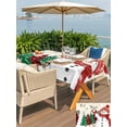 thumbnail image 4 of Outdoor Tablecloth with Umbrella Hole and Zipper, Red Snowman Christmas Rectangle Table Cloth 54x80 Inch Waterproof Tablecloth, Xmas Tree Snowflake Vintage Picnic Table Cover for Patio Camping, 4 of 7
