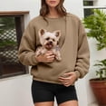 thumbnail image 2 of felwors Pet Sling Sweatshirts for Women, Long Sleeve Fleece Kangaroo Pouch Hoodie for Dogs, Pet Carrier Holder Tops (Khaki, XXL), 2 of 5