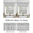 thumbnail image 4 of Grey Flower Curtain Valance for Windows/Living Room/Kitchen/Bathroom/Café, Short Rod Pocket Tier Curtain Window Treatment Panel Vintage Farmhouse Boho Leaf Spring Plant Topper Curtain 54''x18'', 4 of 6
