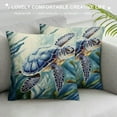 thumbnail image 3 of COMIO Coastal Turtle Throw Pillow Covers Nautical Beach Pillow Case Sea Turtle Decorative Couch Ocean Themed Watercolor Art Cushion Cover for Bed Living Room Sofa, 3 of 5